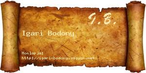 Igari Bodony névjegykártya